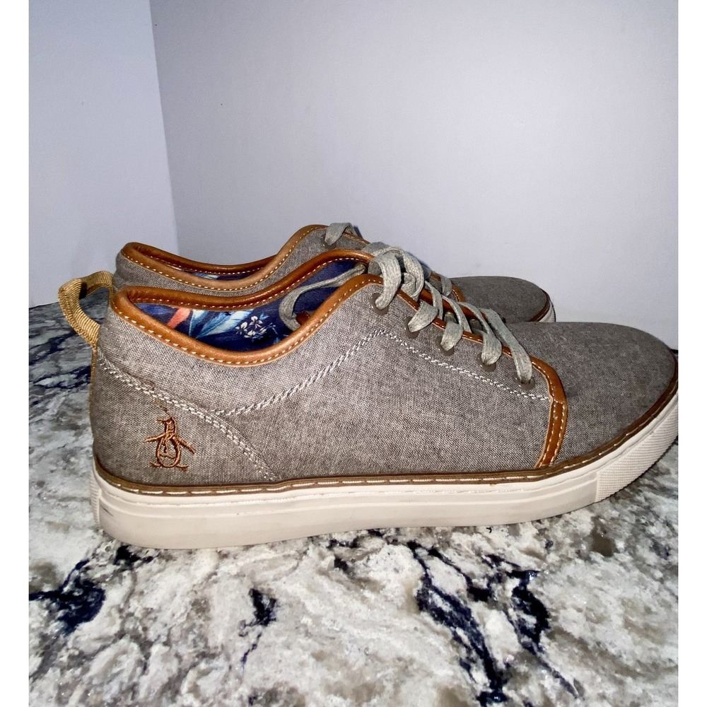 Men's Original Sz 9.5 Penguin Texture & Leather Sneaker Casual Shoe